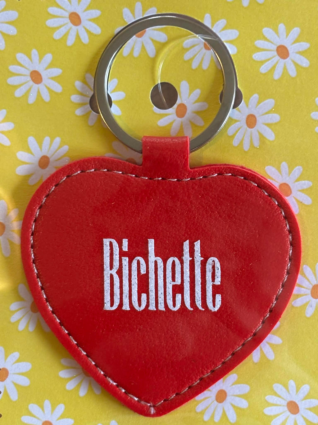 Porte clé message "Bichette"