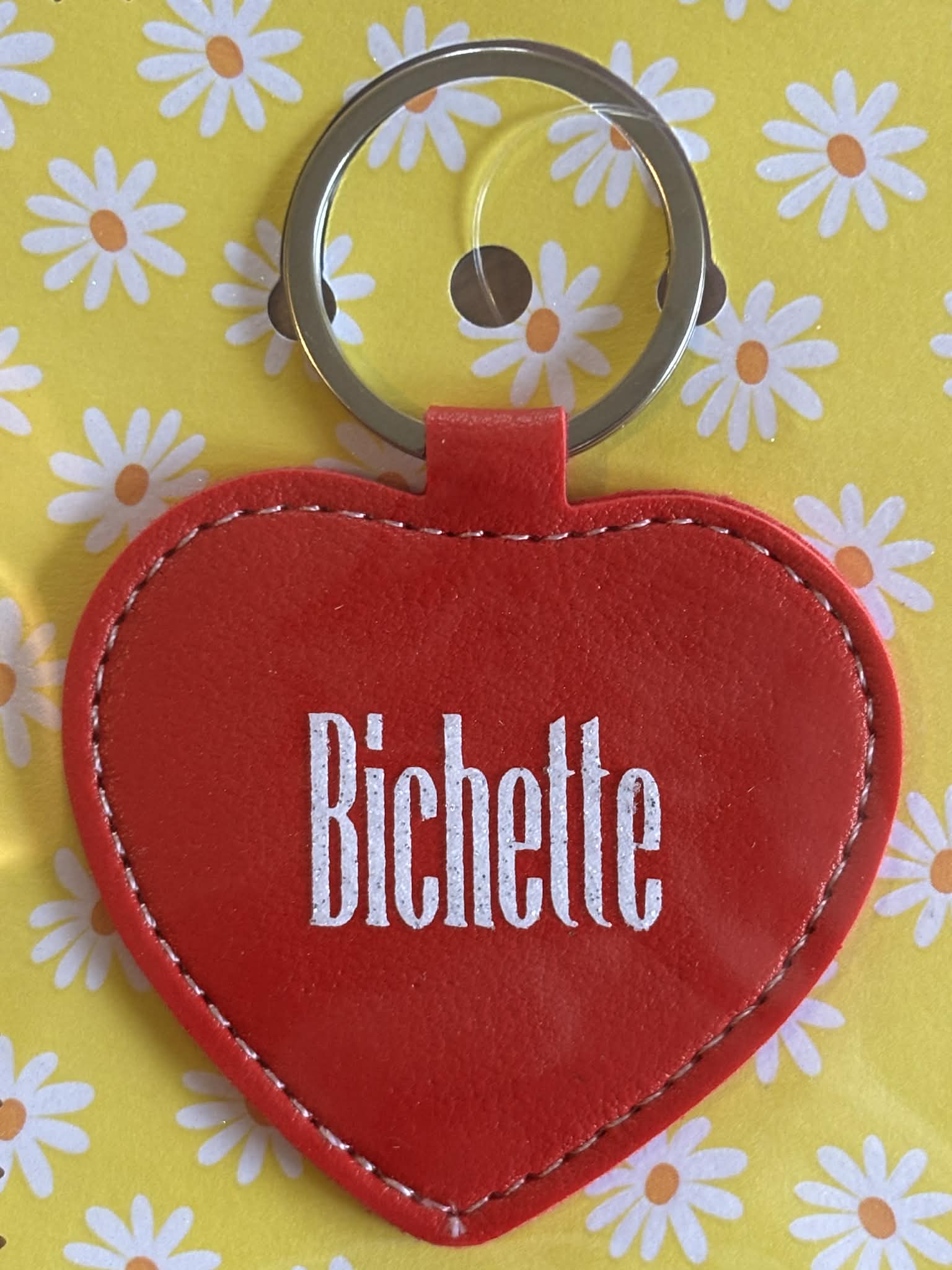 Porte clé message "Bichette"