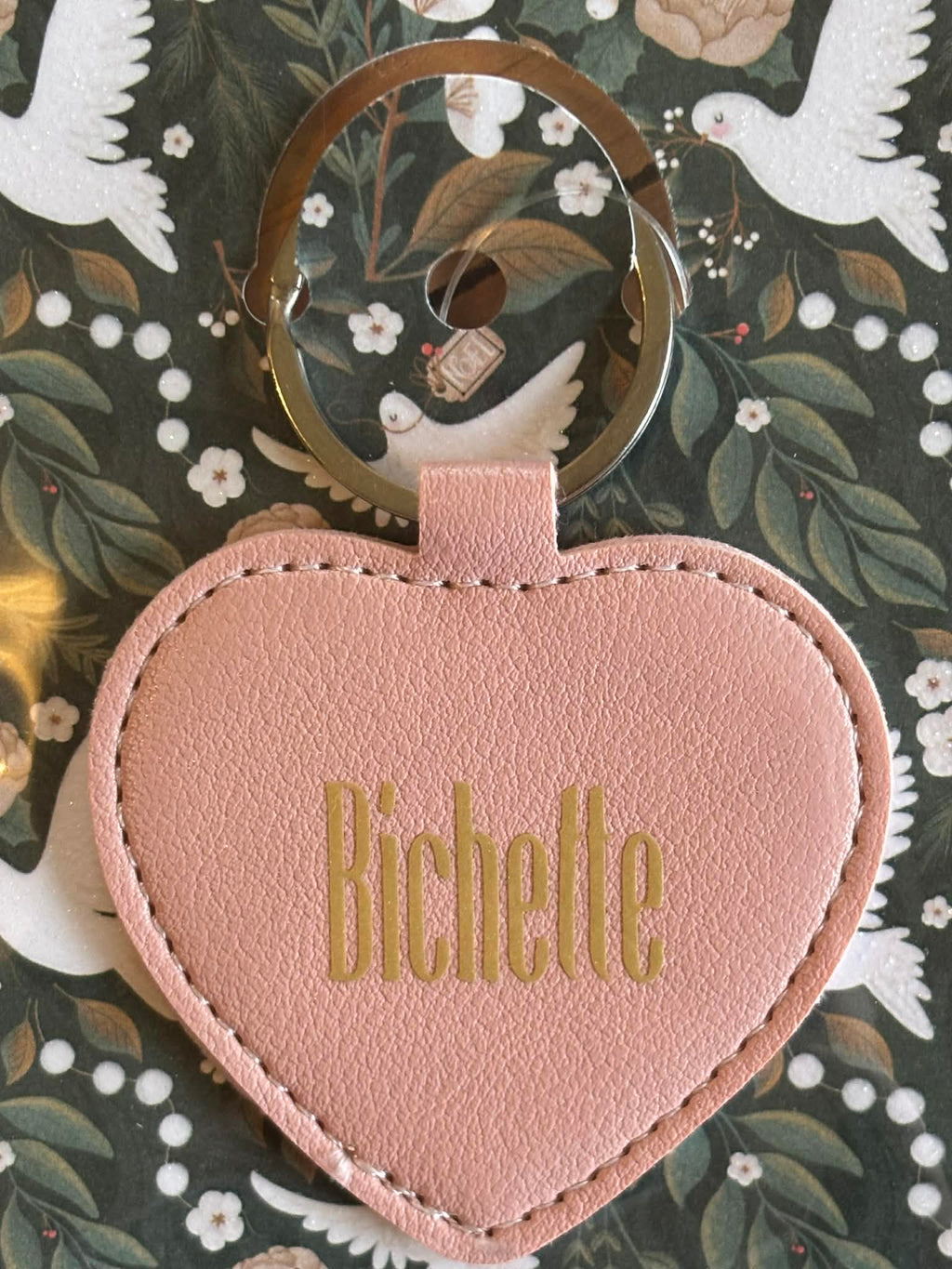 Porte clé message "Bichette"
