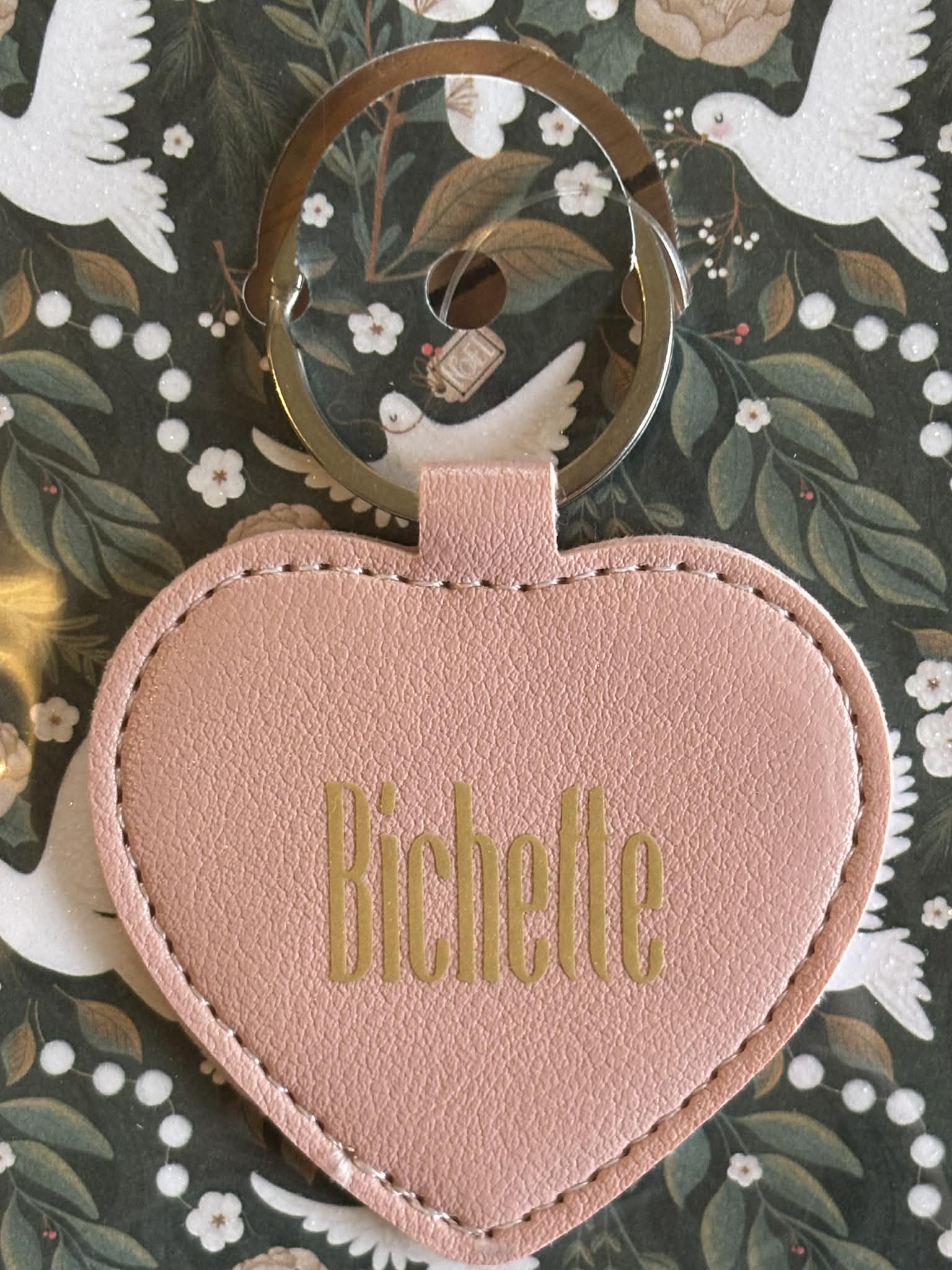 Porte clé message "Bichette"