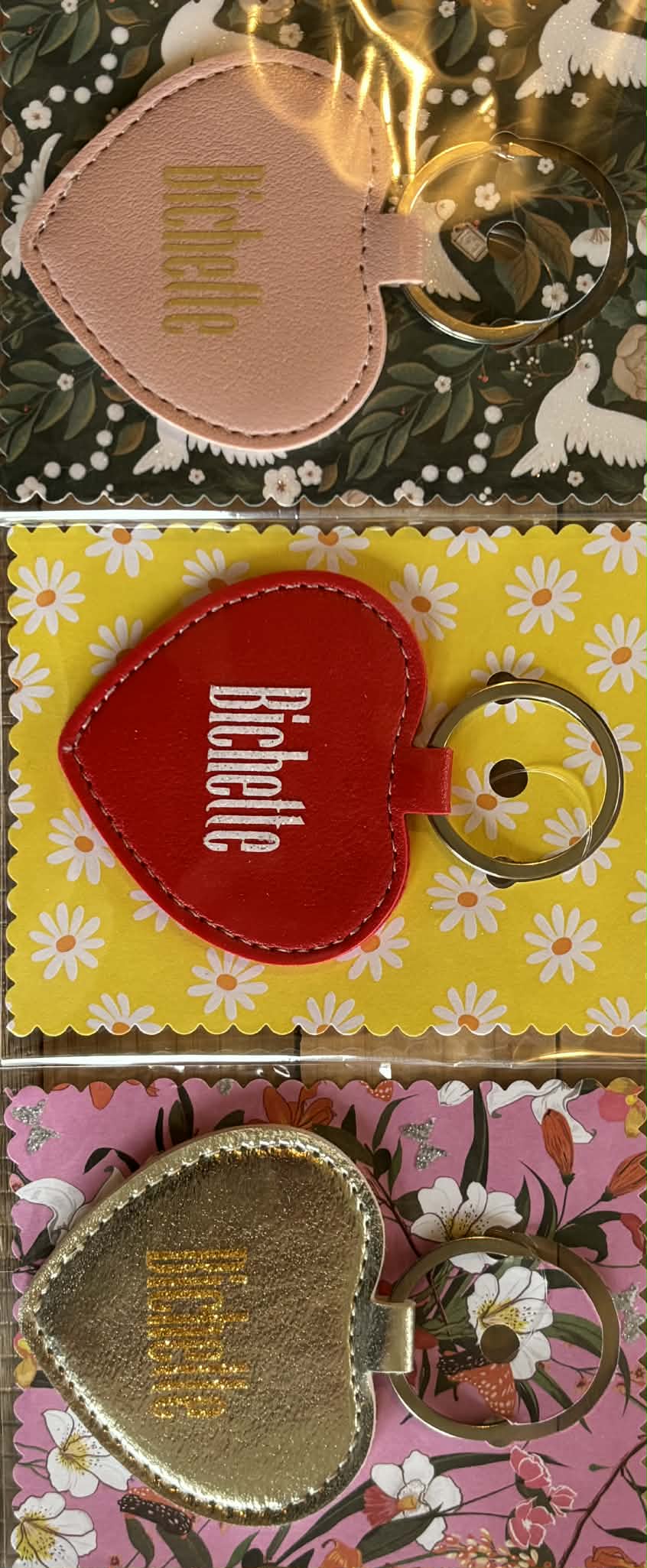 Porte clé message "Bichette"